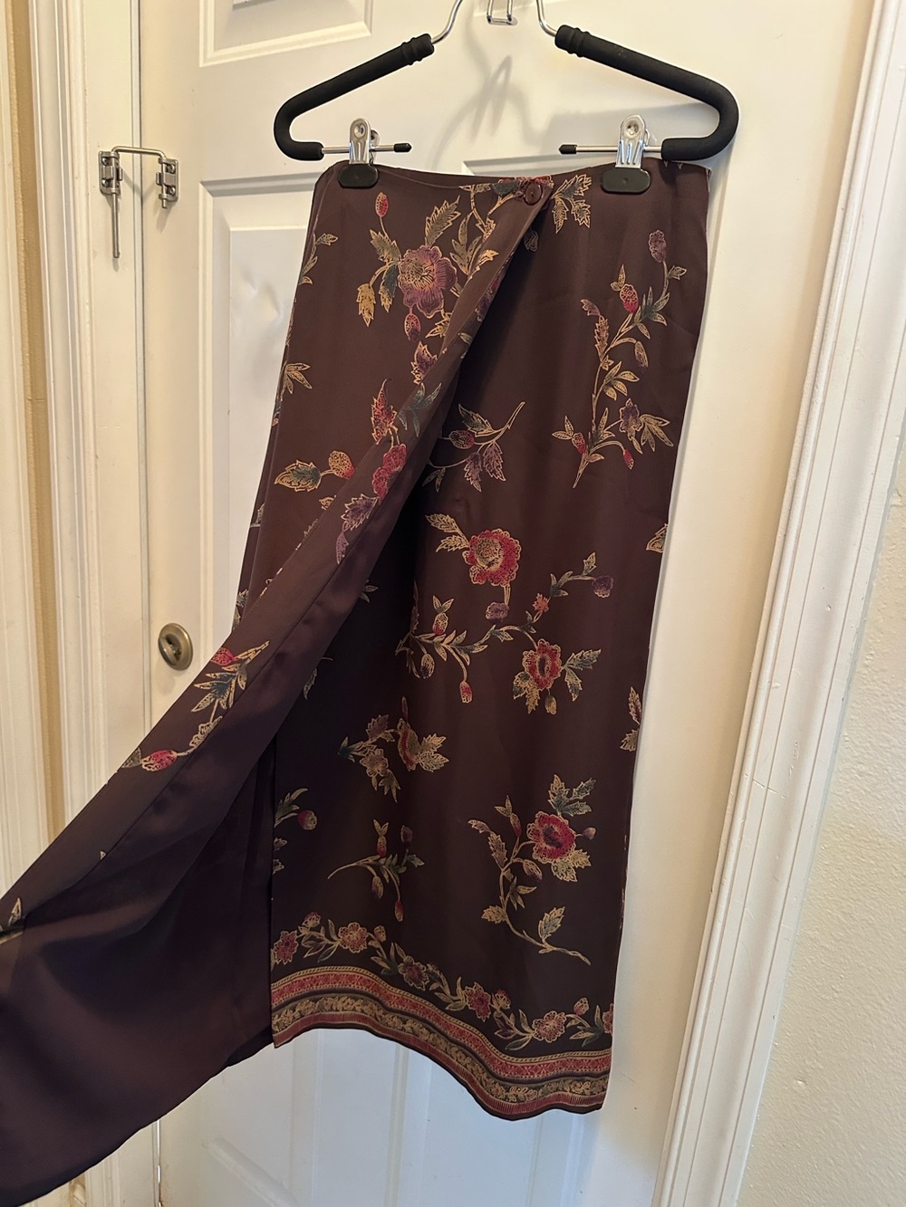 Talbots Brown Floral A-Line Skirt